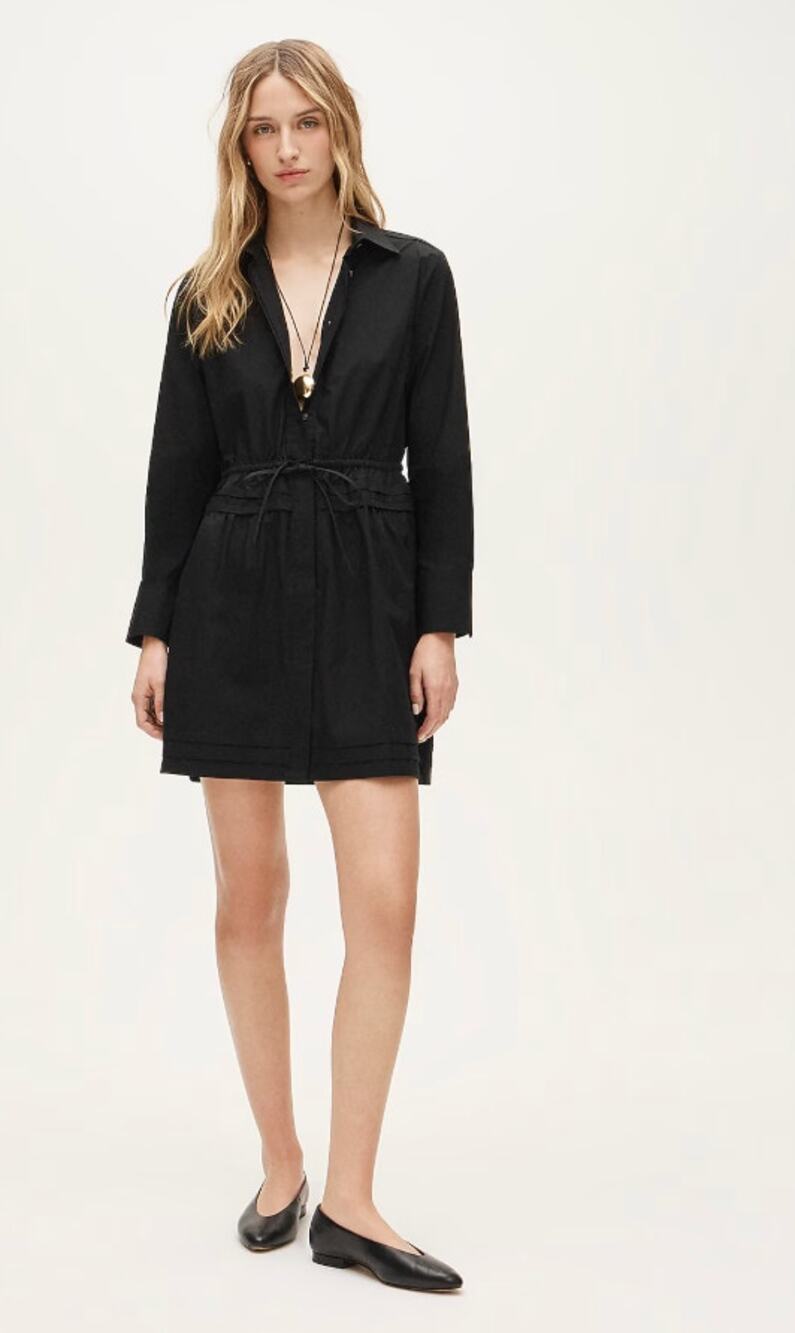 J Crew Elena Mini Shirt Dress 2 2P P2 NWT Black CT328 Resort Travel Capsule